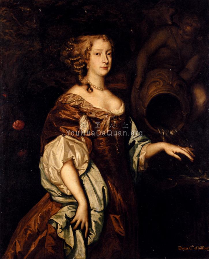 Portrait Of Diana Countess Of Ailesbury - 彼得·李里爵士